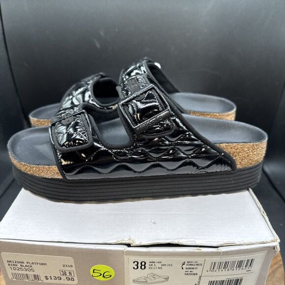 Papillio by Birkenstock Arizona PAP Chunky Sandals Womens Size 7 Black EU 38 NEW - Picture 3 of 10